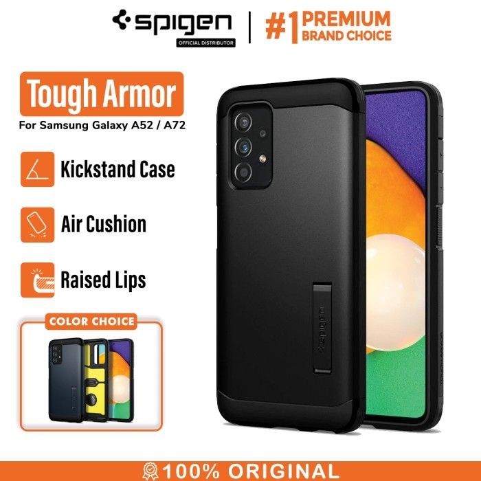 [Allthebest] Case Samsung Galaxy A52 / A72 Spigen Tough Armor Stand Casing