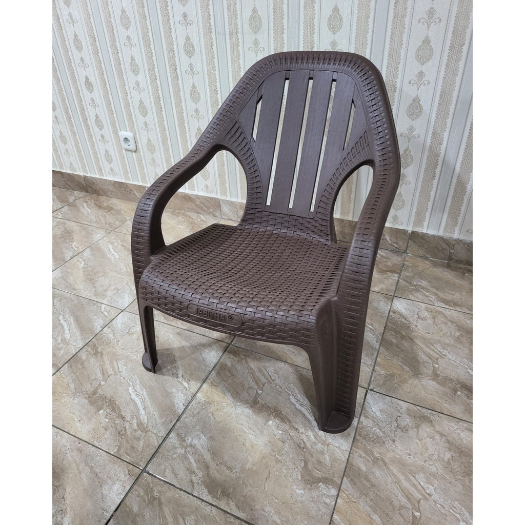 SET KURSI SANTAI ROTAN TABITHA KST KURSI OUTDOOR KURSI TERAS HITAM COKLAT TUA COKLAT