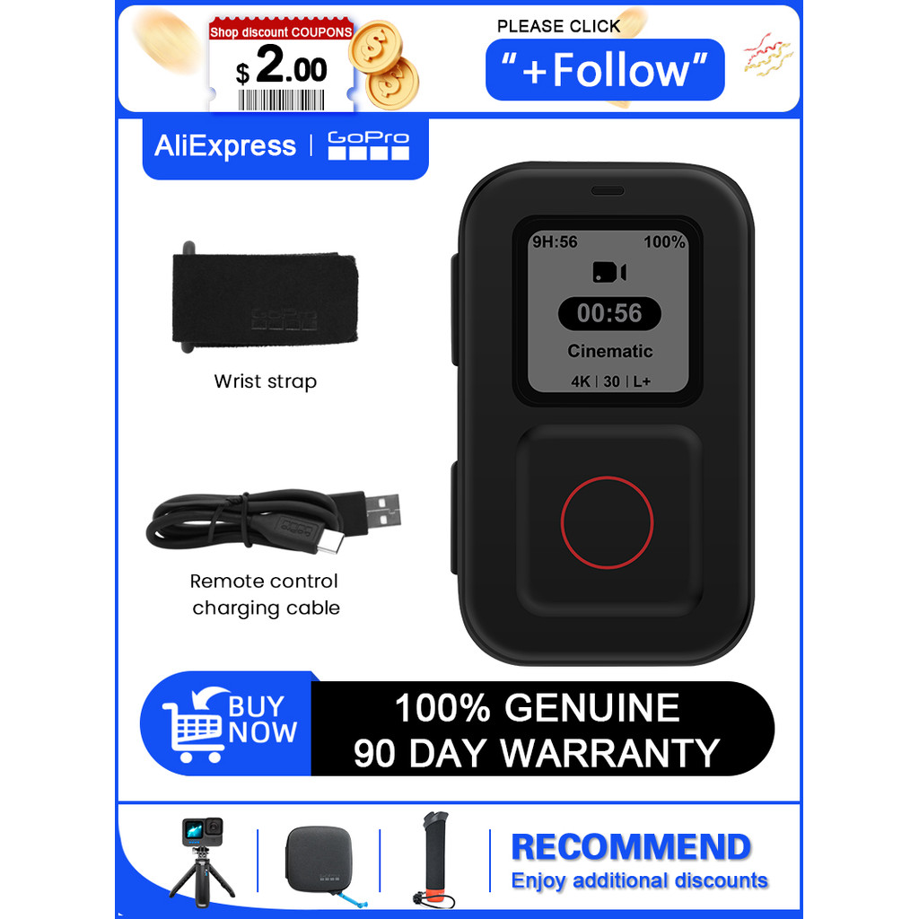 (Used) GoPro The Remote for HERO12 11 10 9 Black & MAX 360 Action camera Professional original intel