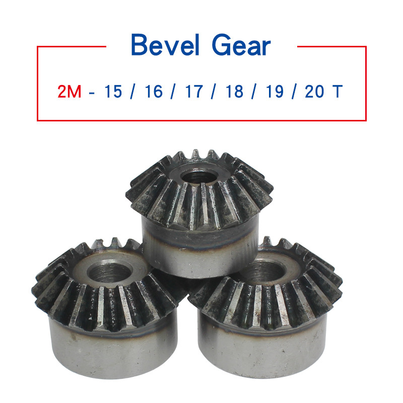 1 Piece Bevel Gear 2M15T/16T/17T/18T/19T/20T Gear 90 Degrees Meshing Angle Carbon Steel Transmission