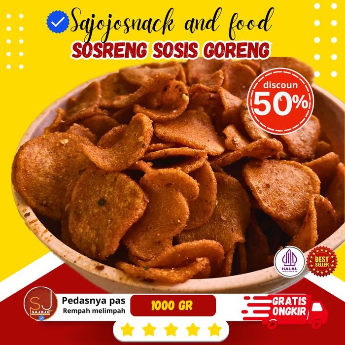 

1kg Sosreng Sosis Goreng Makanan para Raja ngemil snack cemilan Camilan Pedas Ayam Chili