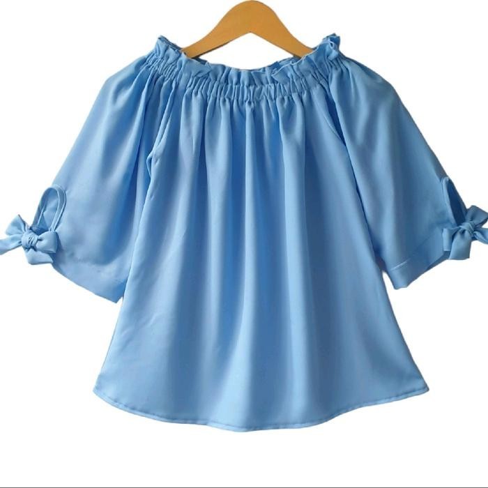 (Allthebest) LVL - Blus Sabrina Polos / Atasan Wanita Blouse Sabrina Polos Model Baru Baju Karet