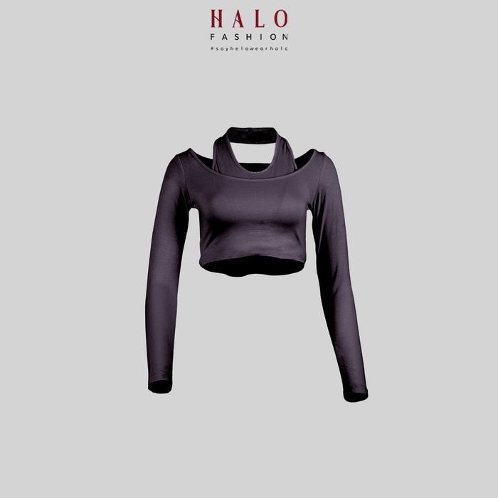 (Allthebest) [HaloFashion] Ivana Sexy Crop Top Basic Top Kaos Polos Korean Fashion Atasan Wanita