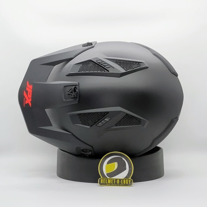 (Allthebest) Helm JPX MX726R Crossover Hitam Doff Merah MX 726 R Modular