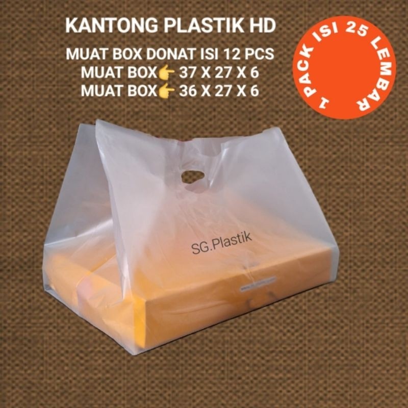 Kantong Plastik HD Untuk Box Donat Isi 12 Pcs