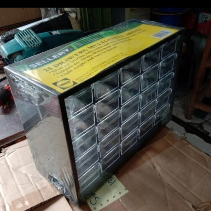 Sellery Rak Penyimpanan Komponen Baut 25 Slot Bahan Mika Gratisongkir