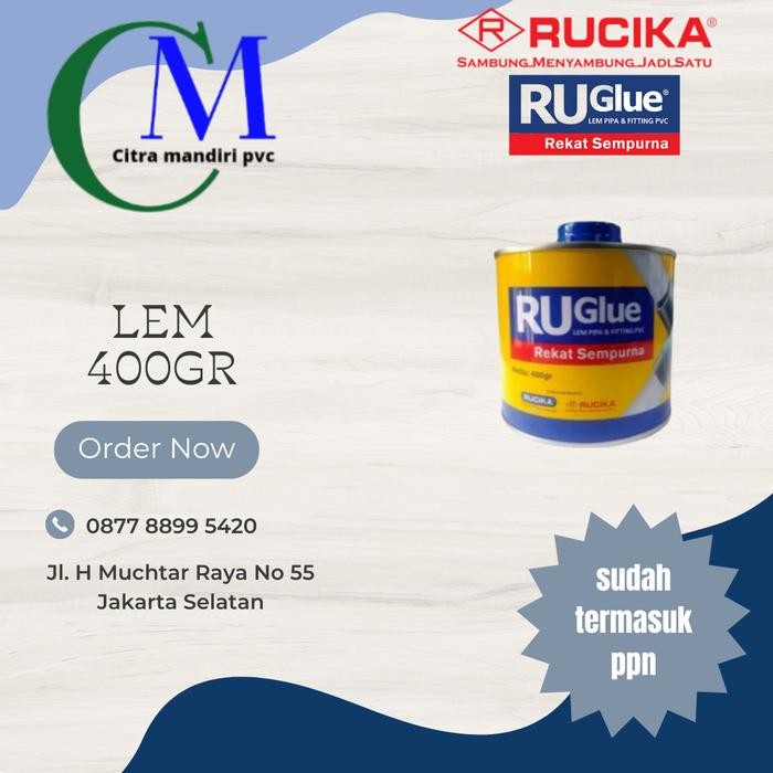 

Lem PVC Rucika Kaleng 400 gr - Lem Ruglue