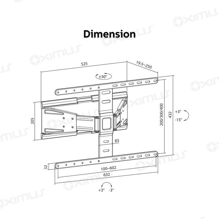 

Uta - Bracket Ultra Slim Tv Led 43" - 90" Oximus Tl730 Full Motion Wall Mount