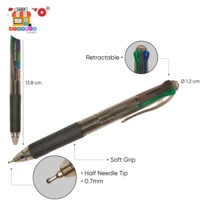 

Bentley - Pulpen Pen Balpoint Joyko 4 Warna Bp-213 Quaco - 1 Pack