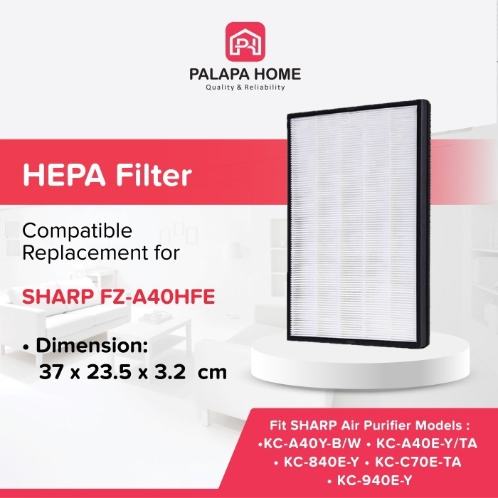 Menarik Hepa Filter Refill For Sharp Kc-840E-Y Kc-940E-Y Kc-C70E-Ta Fz-A40Hfe