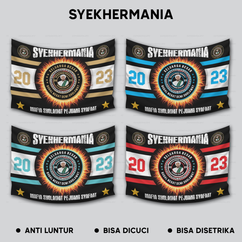 Eleganterra Bendera Syekhermania Habib Syekh Mafia Sholawat Full Printing Jumbo