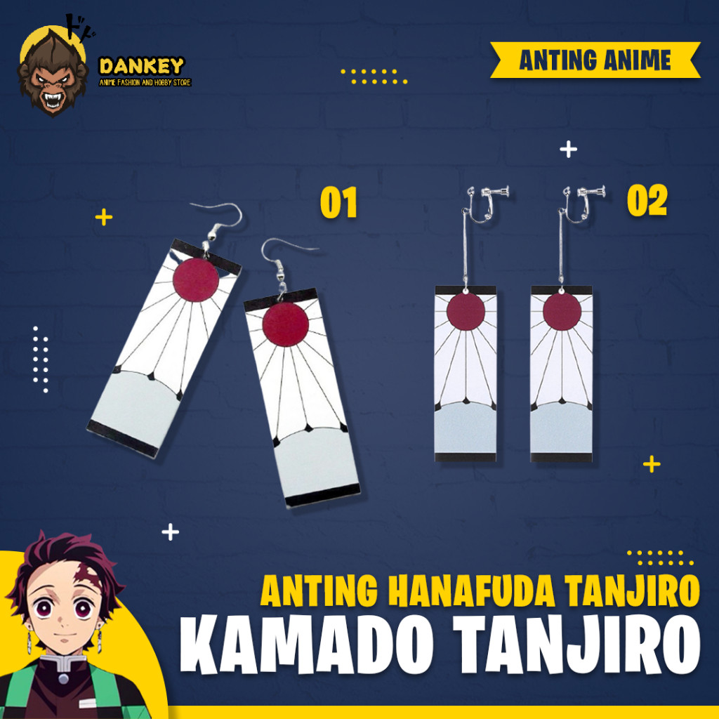 Aksesoris Anting Anime Hanafuda Tanjiro Demon Slayer Kimetsu No Yaiba