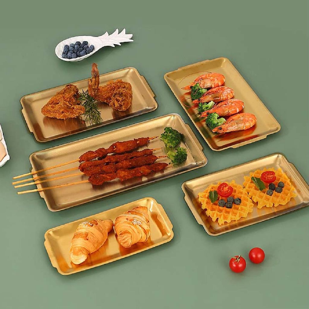 

Mamam_Asoy Segi Empat Nampan Baki Saji Makanan Minuman Dessert Baki Emasserving Tray Home Tray Emas