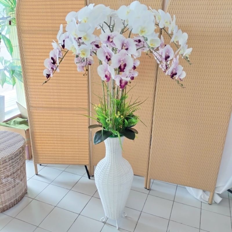 (Homelytouch Bunga Anggrek Latex Sudut P Rtn Dekorasi Artificial Hiasan