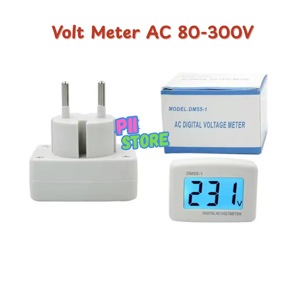 (Homelytouch Dm55-1 Volt Meter Ac Digital Colok / Volt Meter Digital 220V 80-300V