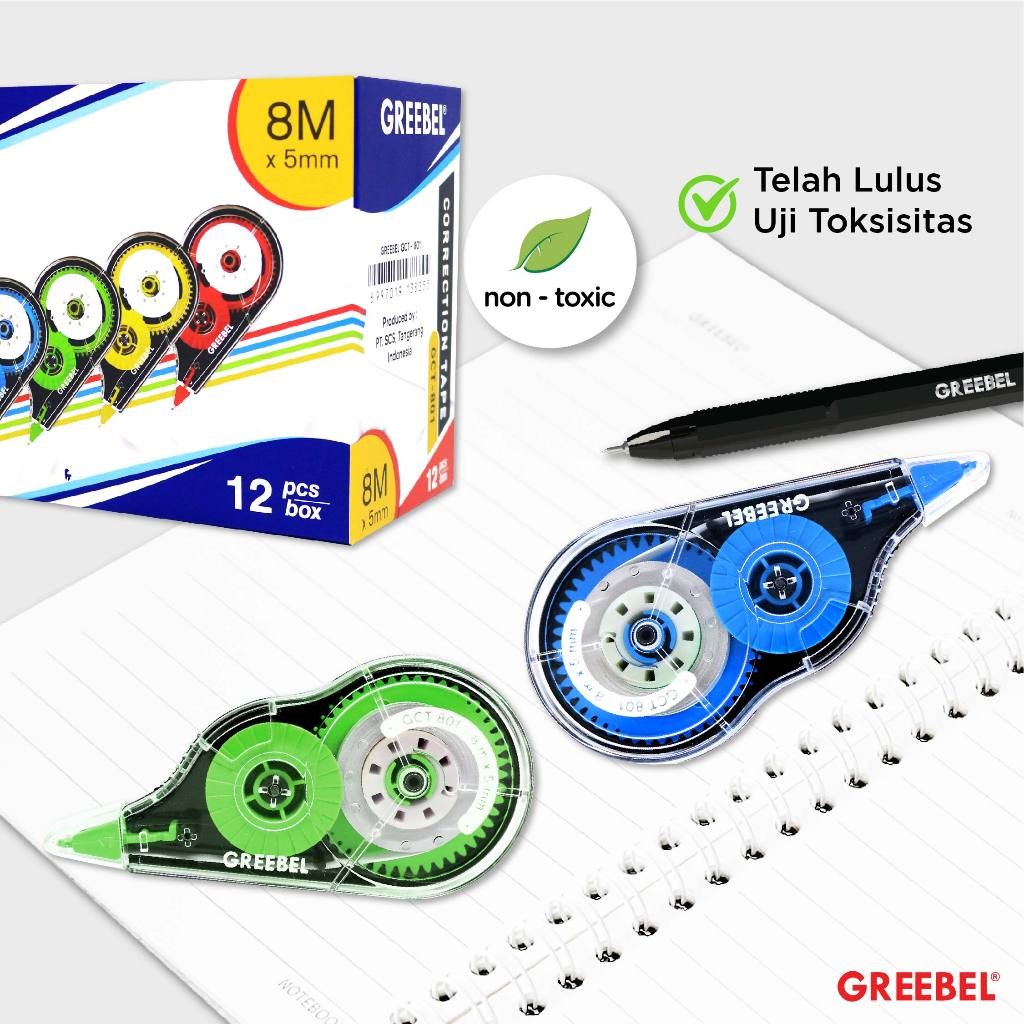 

Correction Tape GREEBEL / Tip-Ex Kertas Roll / Tipe X Kertas Pulpen / Pita Koreksi / Gct-801