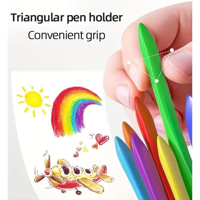 

Krayon Plastik 12 / 24 / 36 Crayon Non Toxic Segitiga Tidak Beracun Pensil Warna 1 Set Crayon Set
