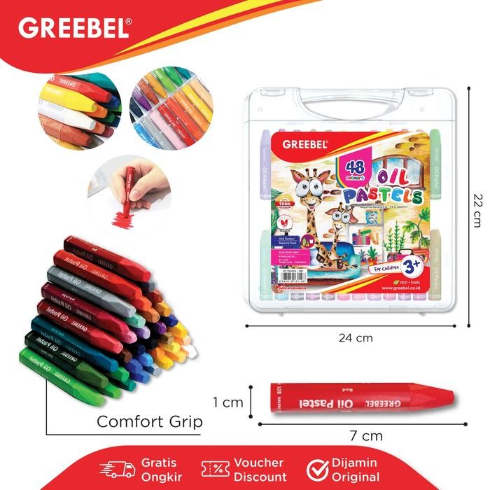 

Greebel Crayon Krayon Kids Oil Pastel 48 Warna (Kop 48C) / Krayon Oil Pastel / Mewarnai / Menggambar