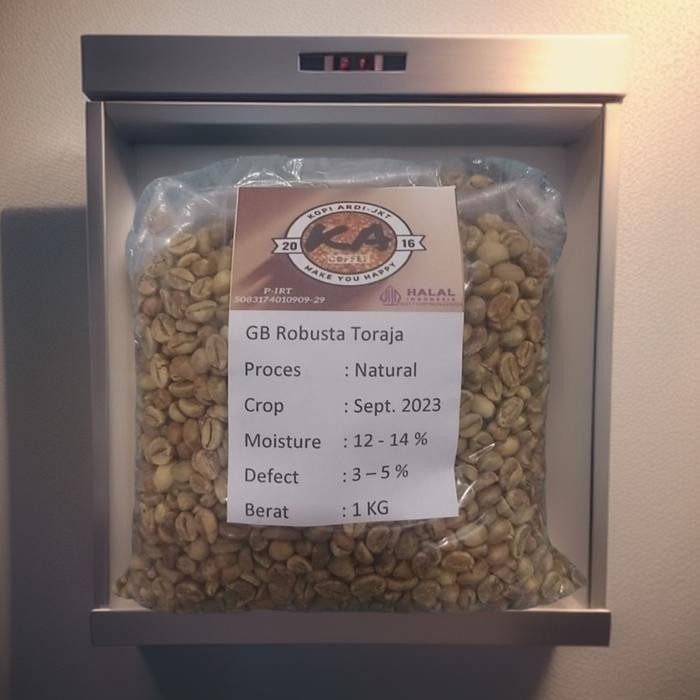 

Kopi Biji mentah/Grean Bean (GB) Robusta Toraja Natural 1 KG