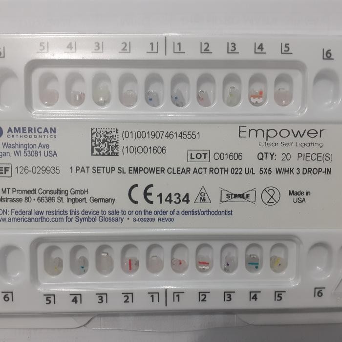Bracket Self Ligating Empower Clear AO ( American Orthodontics )
