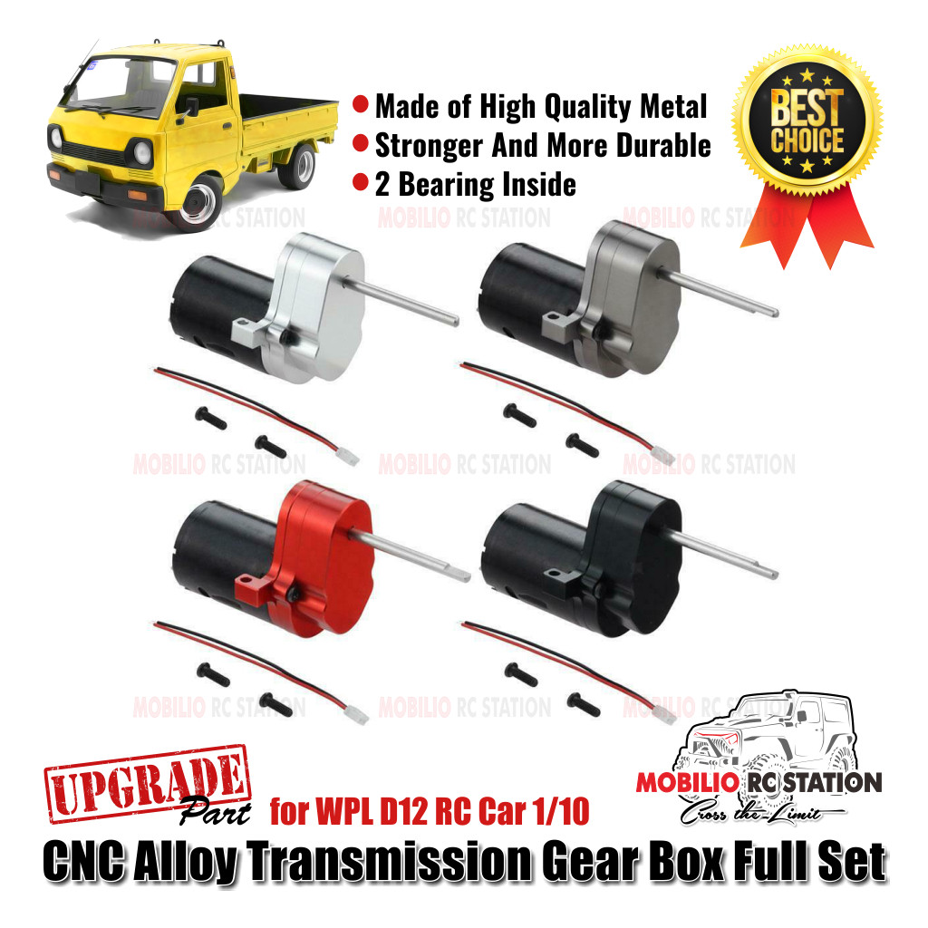 Upgrade Part CNC Alloy Transmission Gear Box Full Set WPL D12 RC Car