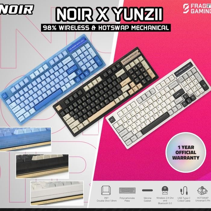 Noir x Yunzii 1800 Noir Yunzi Wireless Mechanical Keyboard 98 Keys
