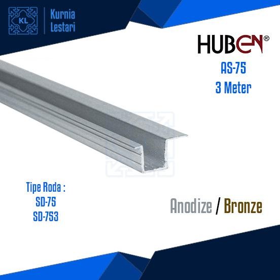 PREMIUM Rel Sliding Lemari Aluminium HUBEN AS-75 (Roda SD-75 SD-753)
