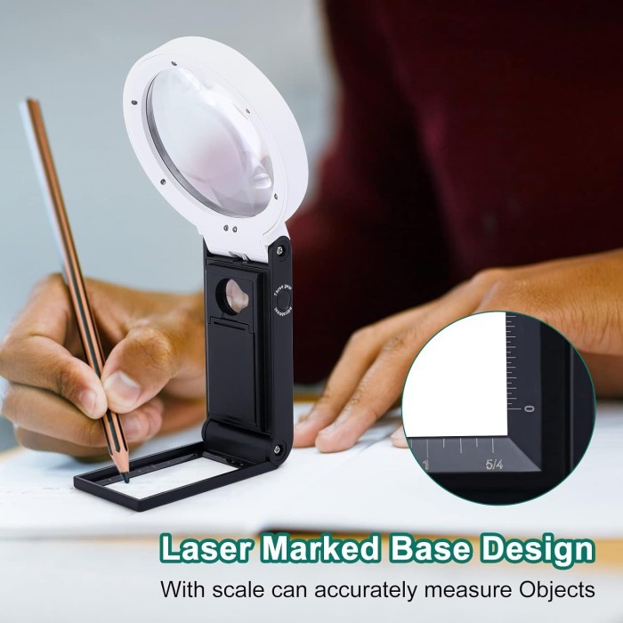 

Bricks - Kaca Pembesar Folding Genggam Magnifier Glass 6X 25X With Led Uv