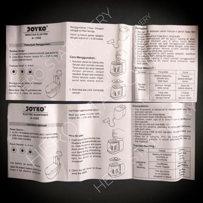 

Bricks - Joyko Rautan Pensil Elektrik Electric Sharpener A-159E