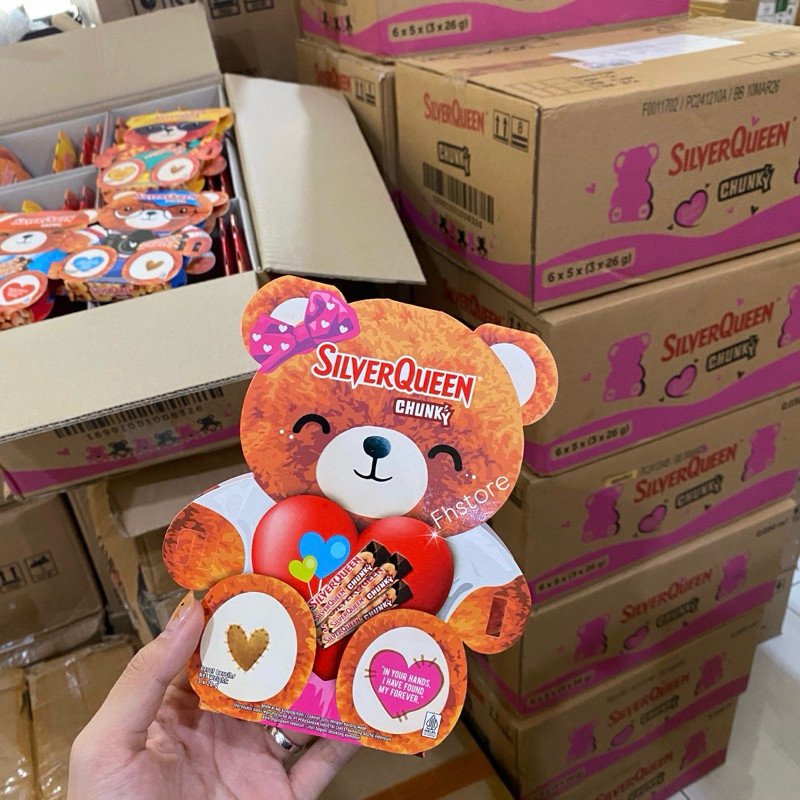 

Andrianbijaksana [ Fhstore ] Silverqueen Chunky Bar Edisi Valentine Bear Isi Mede 3 X 30Gr