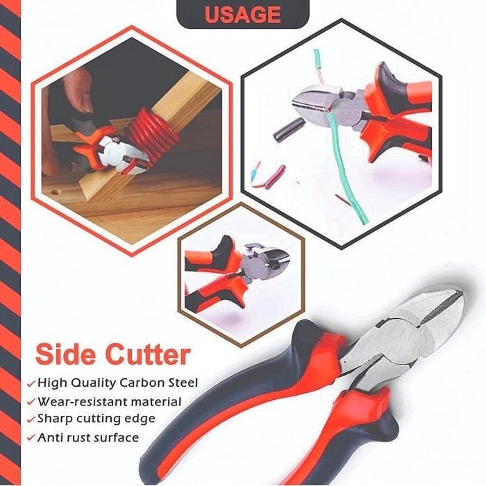 

Andrianbijaksana Tang Potong Diagonal Kupas Jepit Kabel Kawat Listrik Side Cutting Nipper Mini Plier