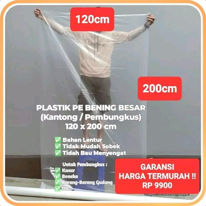 PREMIUM Plastik Cover Karpet Jumbo Kantong Plastik Wadah Karpet Plastik PE Bening Ori Kantong