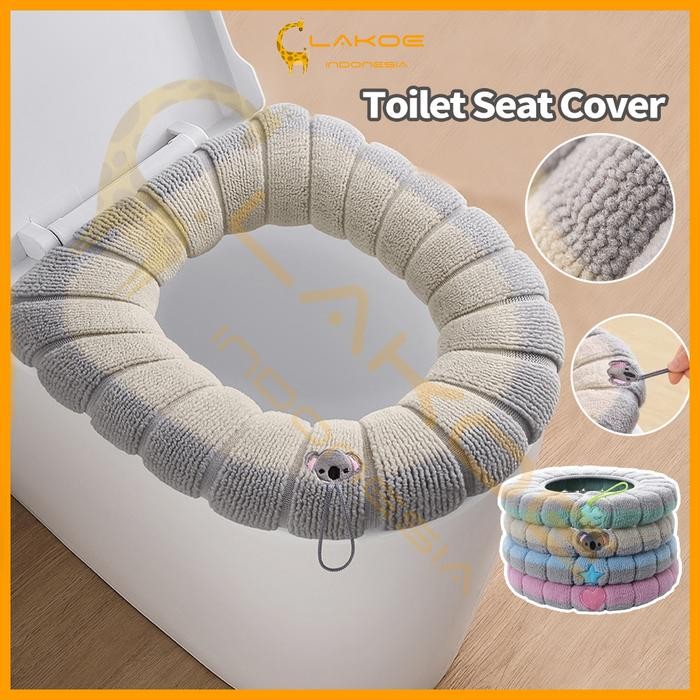 LAKOE Alas Toilet Duduk Seat Cover Toilet Duduk Washable Pelindung Dudukan Toilet Lembut