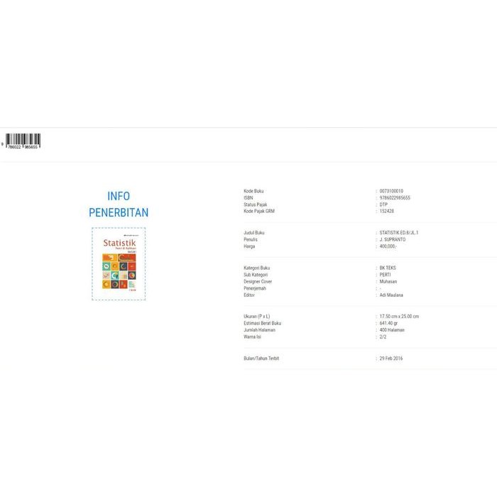 

SALE STATISTIK ED.8/JL.1 ERLANGGA READY