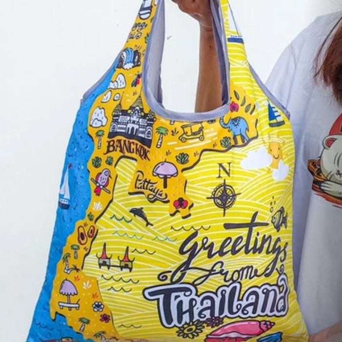 PREMIUM SOUVERNIR/OLEH OLEH TAS BELANJA LIPAT WATERPROOF THAILAND (S)