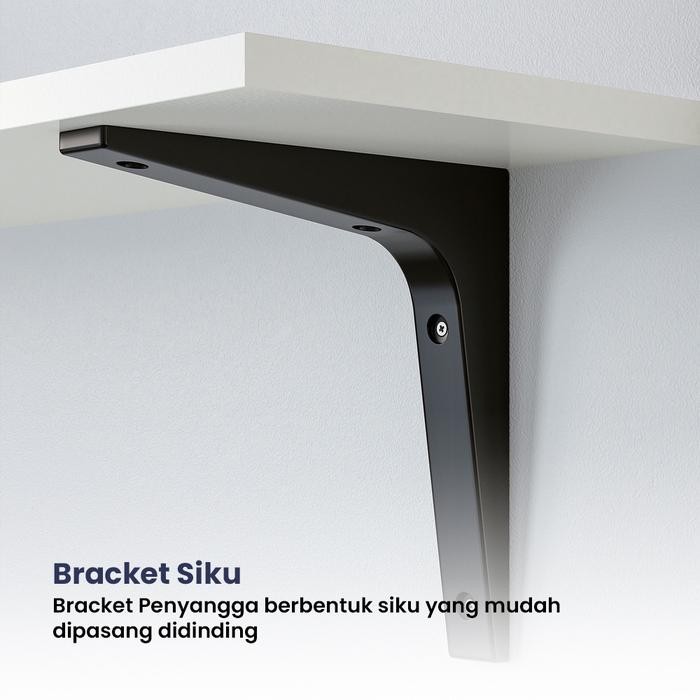 PREMIUM Braket Siku Plastik Tebal - Braket Siku Penyangga Papan Ambalan Rak