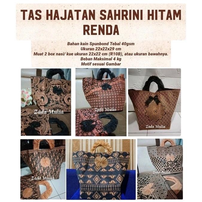 PREMIUM 12 pcs Tas hajatan sahrini batik coklat ukuran 22x22x29cm spunbond tebal Sedang # tas