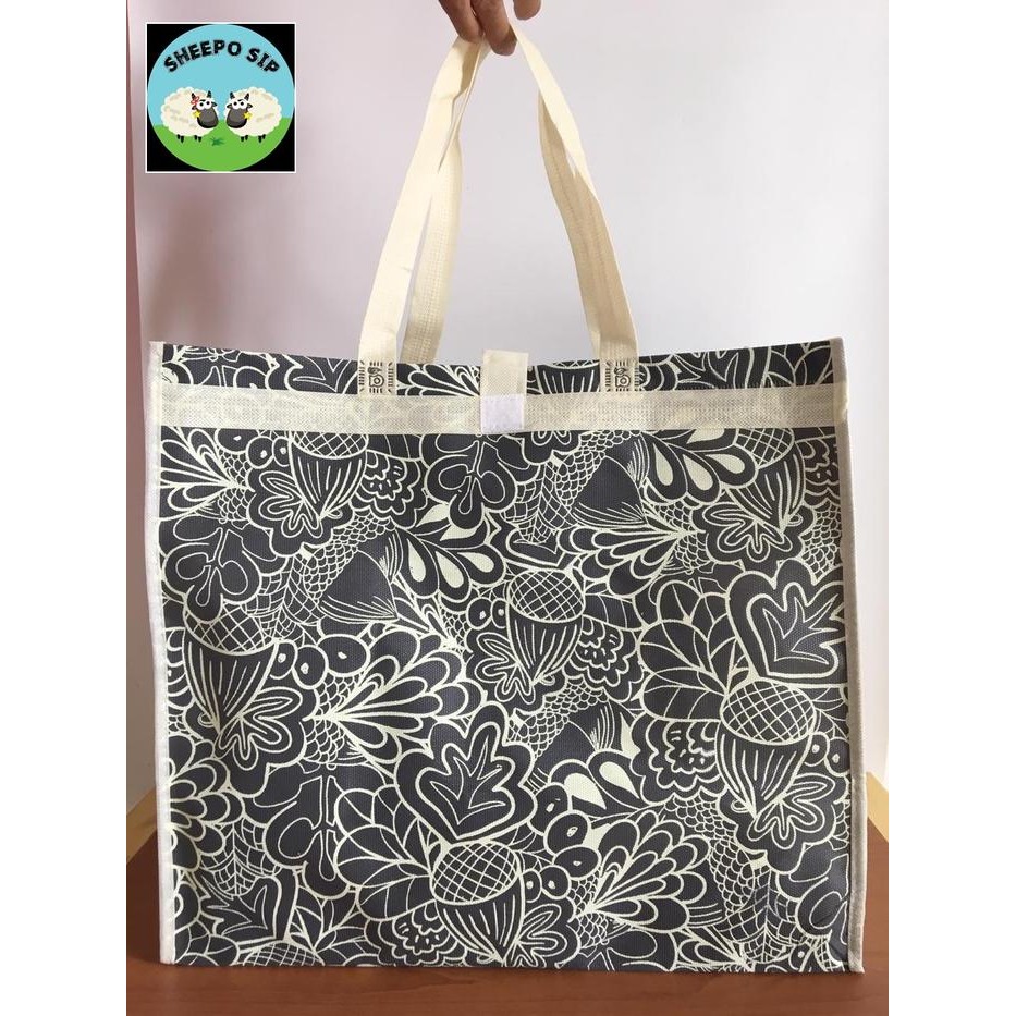 PREMIUM TAS KAIN BELANJA SUPERMARKET 40X35X21 BATIK TAS SEMBAKO TAS LIPAT KUAT