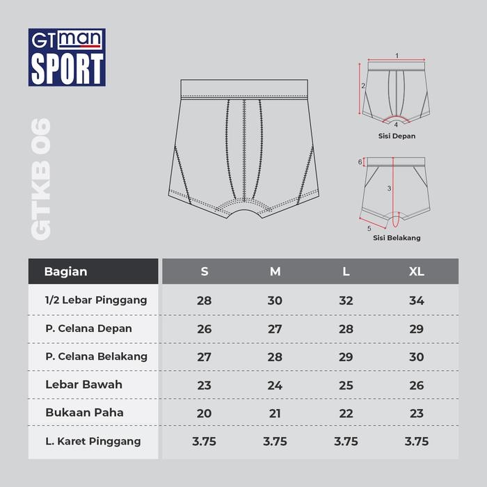 Boxer Celana Dalam Pria Sport GT MAN GTKB-06 Isi 1 Pcs - Boxer Men