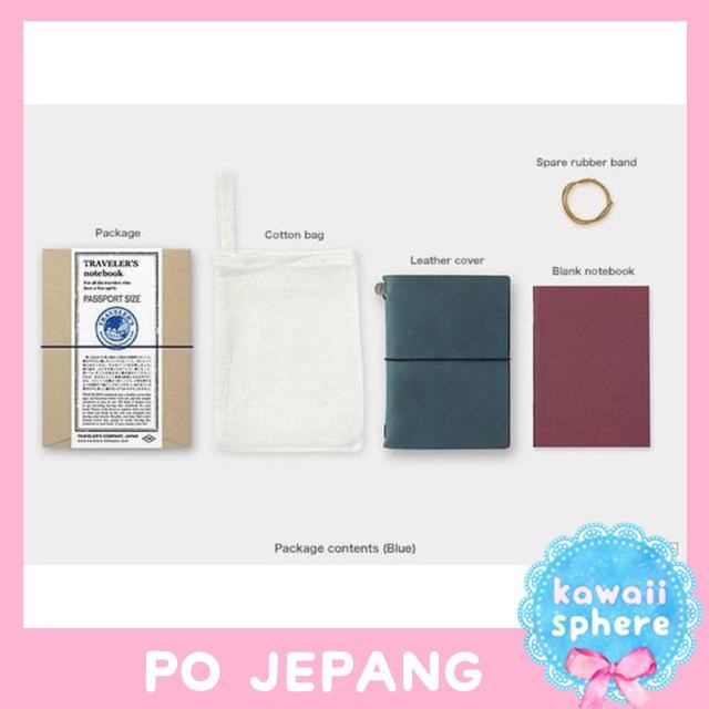 

Midori Traveler'S Notebook Starter Kit Passport Size Blue Po Jepang #Gratisongkir