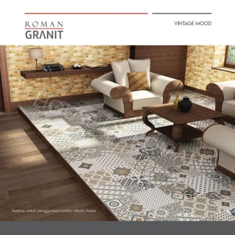 Roman Granit 30x30 dBatik Amba (Vintage Mood) / Granit Lantai Motif Tegel Batik / Lantai Rumah
