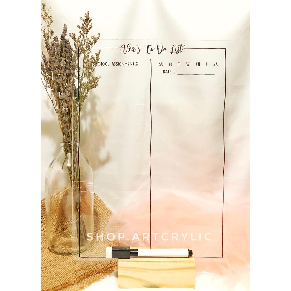 

(Free Custom Nama) Custom Acrylic Planner To Do List #Gratisongkir