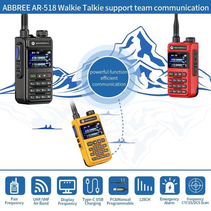 TERBARU HT Motorola Walkie-talkies V86T 10W High-Power U/V 999 Channel 8800mAh
