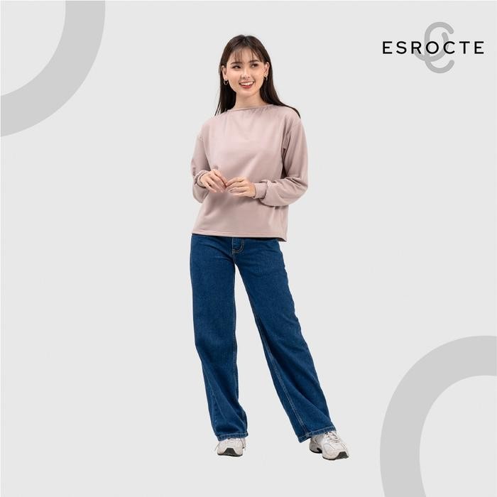 ESROCTE Atasan Wanita Boat Neck Sweater Knit Nala Top - S-XL