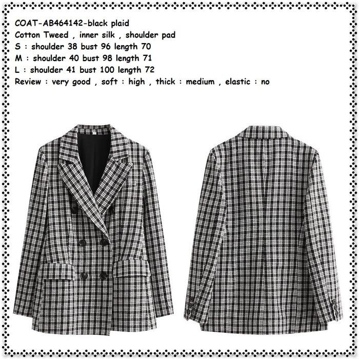 Ab464142 Blazer Blezer Kotak Formal Jas Kerja Wanita Korea Import