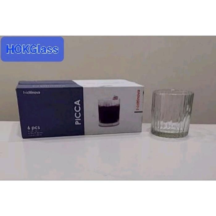 BEST SELLER Gelas Whiskey Citinova Picca Set isi 6 Pcs / Gelas Kaca Kristal / Gelas Jadoel