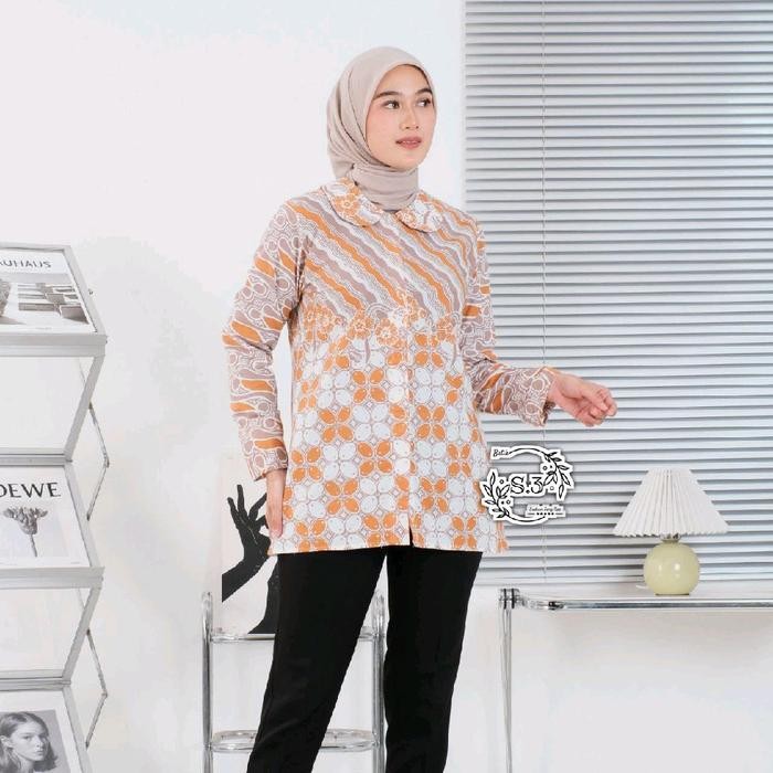 Atasan Batik Wanita Modern Terbaru Baju Batik Wanita Model Kekinian Baju Batik Terbaru 2025 Kancing