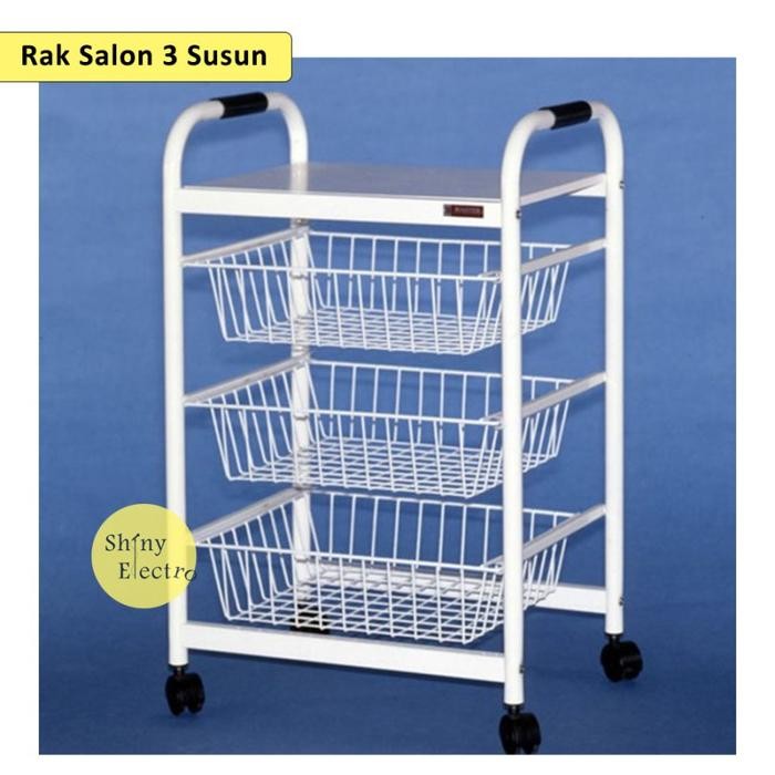 Bebas Ongkir Bagus Rak Dorong 3 Susun / Tingkat - Salon / Dapur Serbaguna Master Grab/Gosend