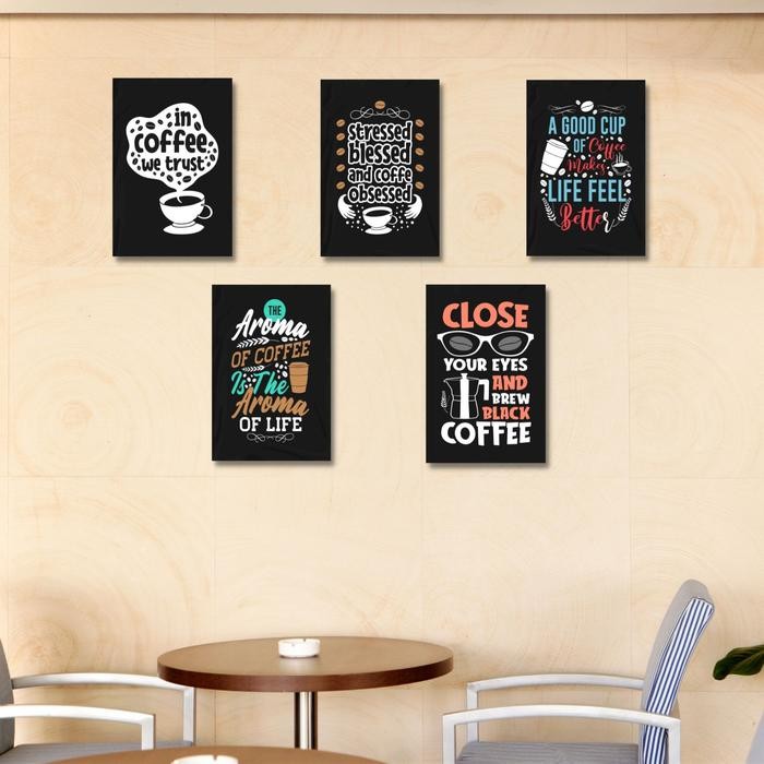 Hiasan Dinding Cafe Quotes Coffee - Poster Kayu Dekorasi Dinding Cafe