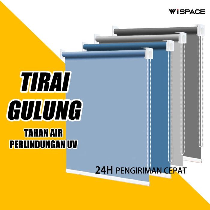 FREE AksesorisRoller Blind Blackout Tirai Gulung 100% Gorden Tarik Tirai Roller Tirai Jendela